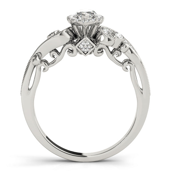 18K White Gold Marquise Diamond Halo Ring