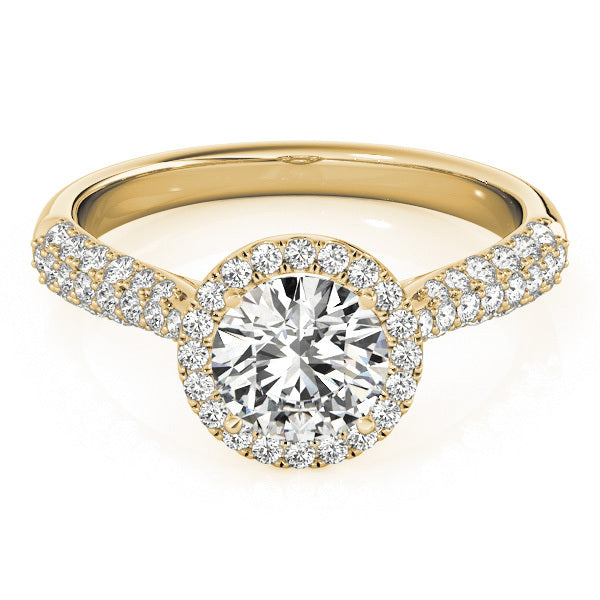 18K Yellow Gold 1.33ctw Round Diamond Halo Ring