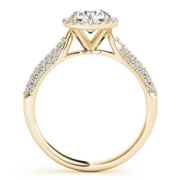 18K Yellow Gold 1.33ctw Round Diamond Halo Ring