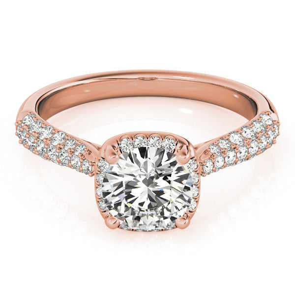 14K Rose Gold 1.33ctw Round Diamond Halo Ring