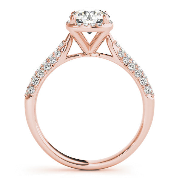 14K Rose Gold 1.33ctw Round Diamond Halo Ring