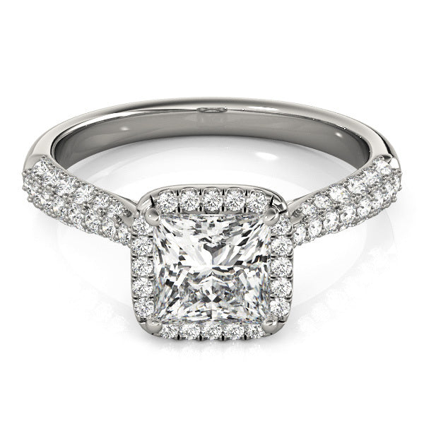 Platinum Diamond Halo Engagement Ring 5/8 CT