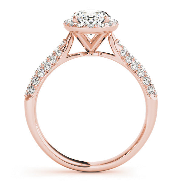 Rose Gold 1/2 CT Diamond Oval Halo Engagement Ring
