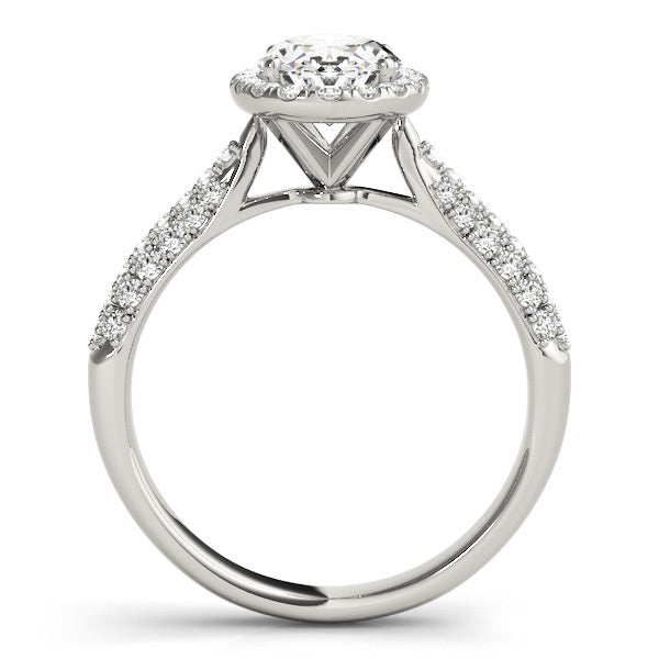 18K White Gold 0.5 CT Diamond Oval Halo Ring
