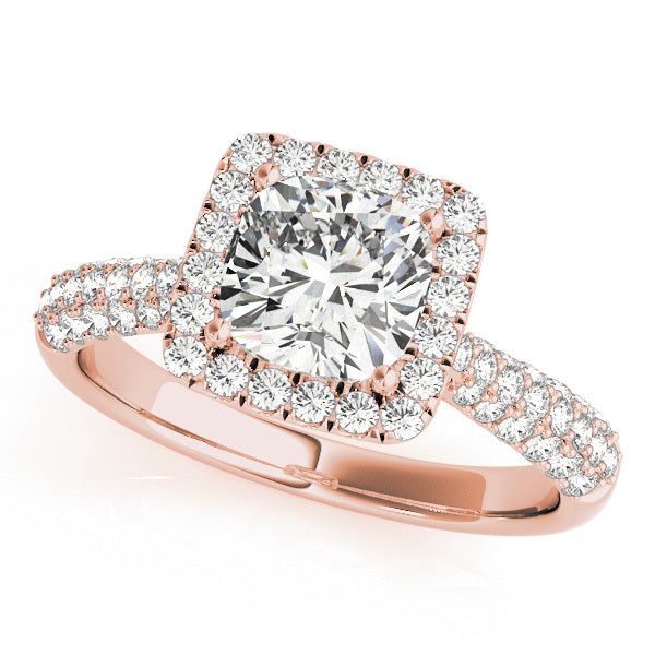 14K Rose Gold 1.33ctw Diamond Halo Engagement Ring