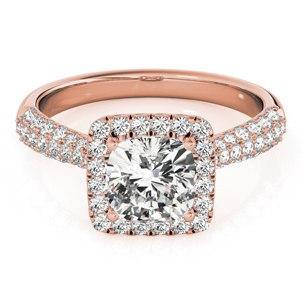 14K Rose Gold 1.33ctw Diamond Halo Engagement Ring
