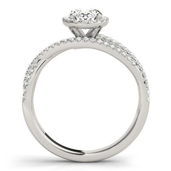 Platinum White Diamond Halo Engagement Ring