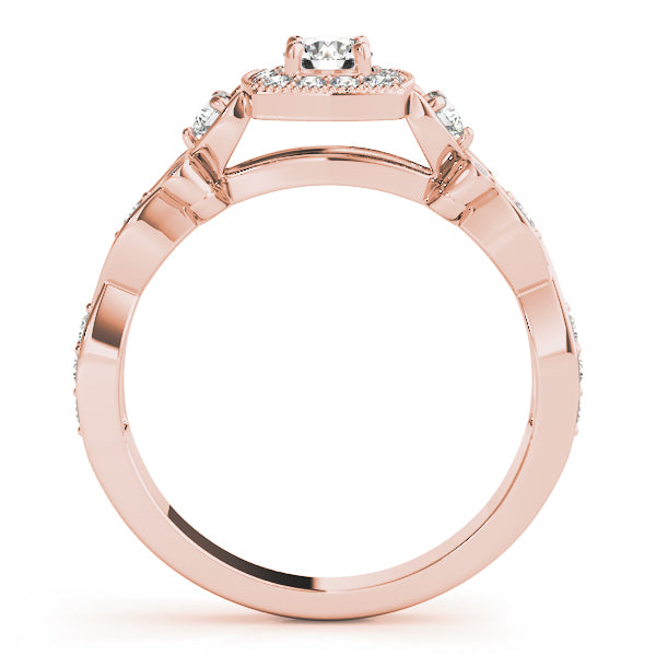14K Rose Gold 1.5ctw Round Diamond Halo Ring