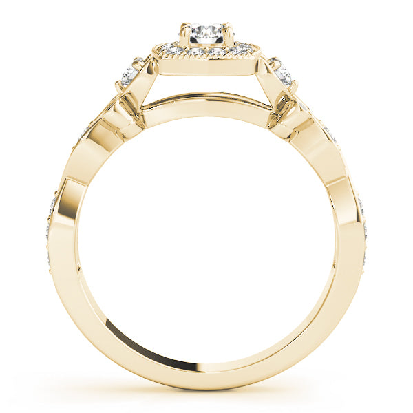 18K Yellow Gold 1.5 ctw Round Diamond Halo Ring