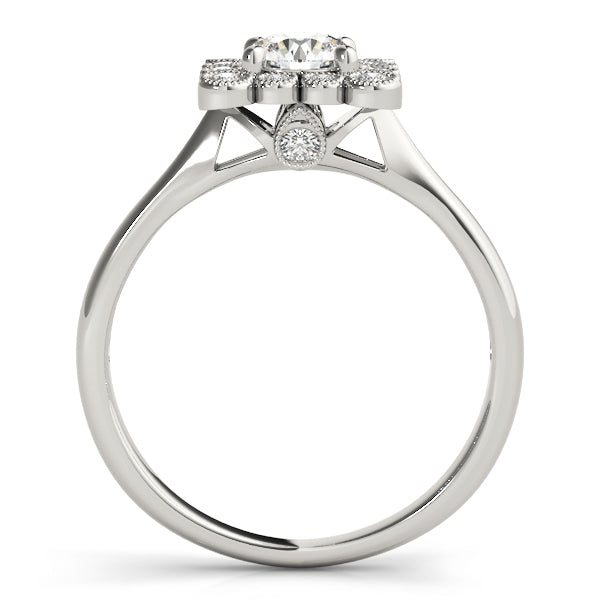 14K White Gold 1 CT Diamond Halo Engagement Ring