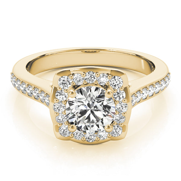 18K Yellow Gold 1.33ctw Diamond Halo Engagement Ring