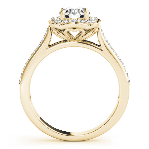 18K Yellow Gold 1.33ctw Diamond Halo Engagement Ring