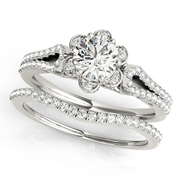 White Gold 0.75 ctw Round Diamond Engagement Ring