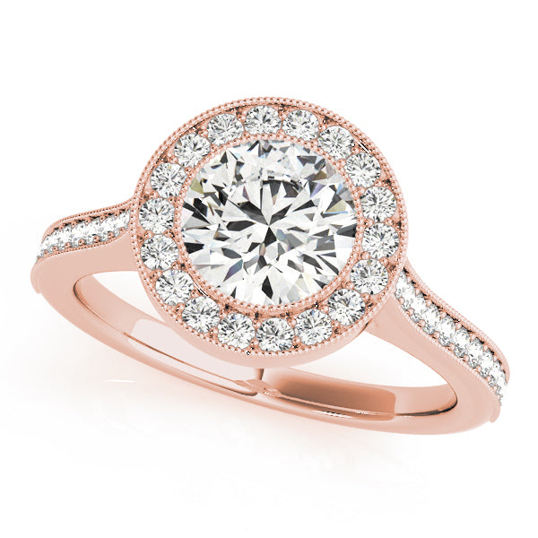 18K Rose Gold 1.33ctw Diamond Halo Engagement Ring