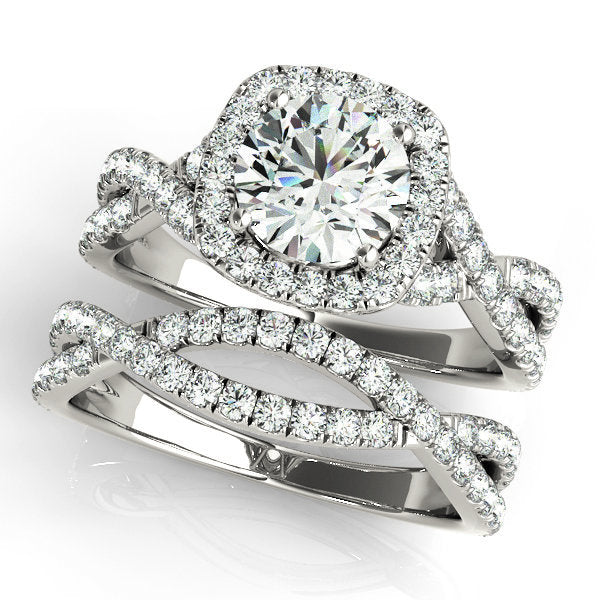18K White Gold 1.5 ctw Round Diamond Halo Ring