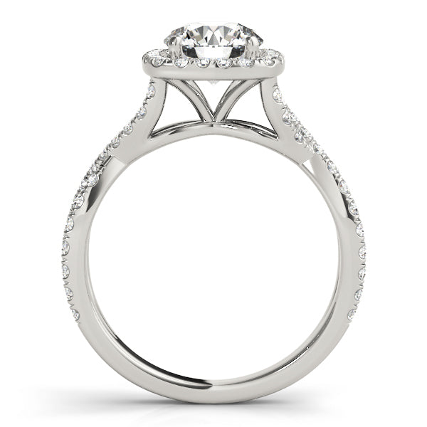 14K White Gold 1.5 ctw Round Diamond Halo Ring