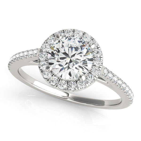 14K White Gold 1.33ctw Diamond Halo Engagement Ring