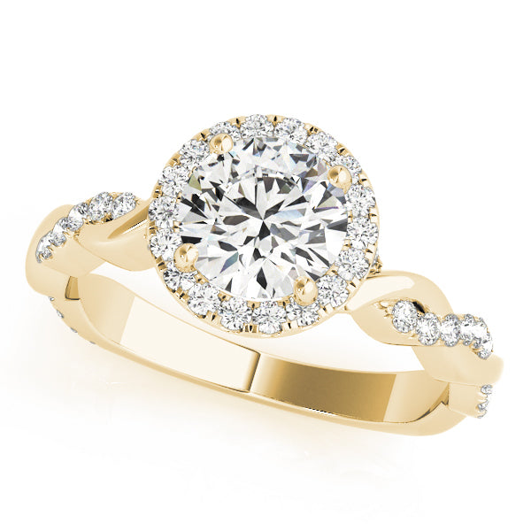 18K Yellow Gold 1 CT Diamond Halo Engagement Ring