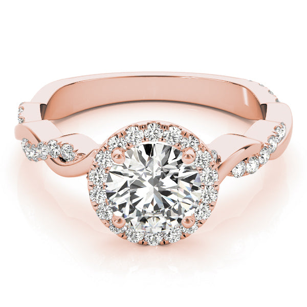 18K Rose Gold 1.33ctw Round Diamond Halo Ring
