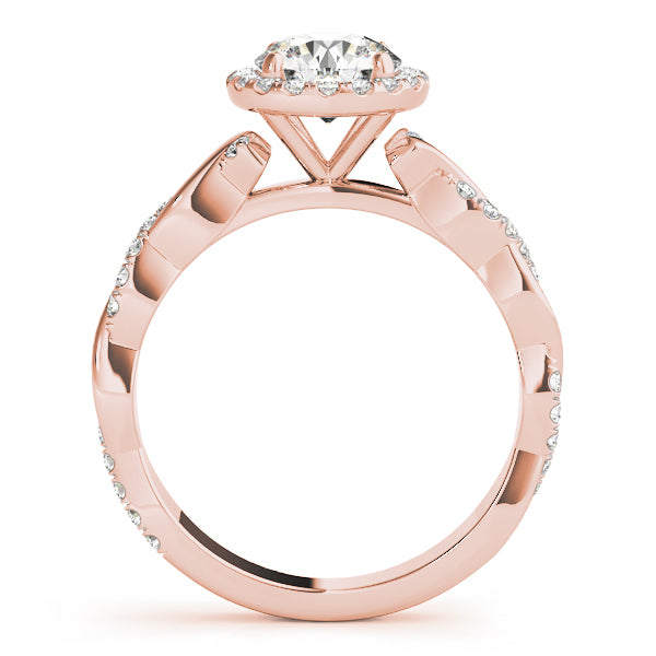 18K Rose Gold 1.33ctw Round Diamond Halo Ring