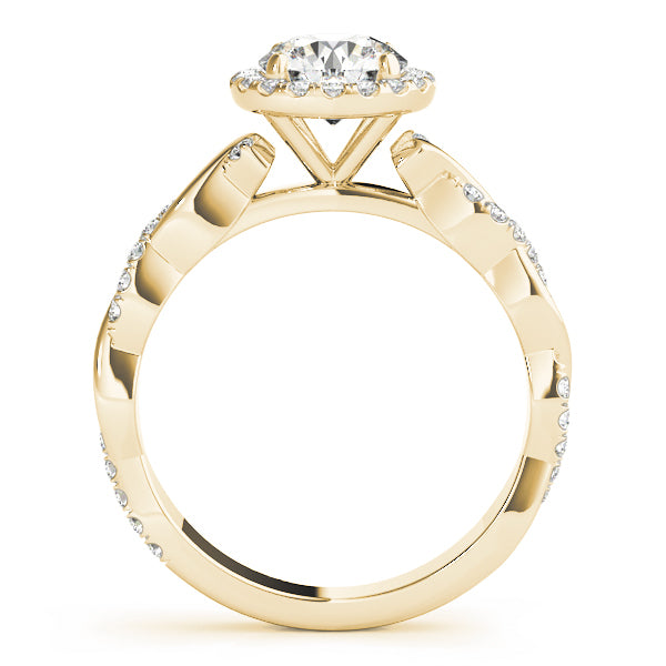 18K Yellow Gold 1 CT Diamond Halo Engagement Ring
