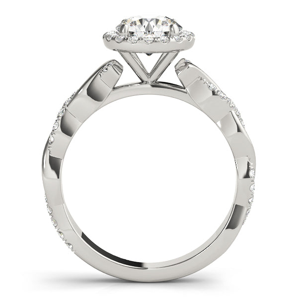 14K White Gold 1.33ctw Diamond Halo Engagement Ring