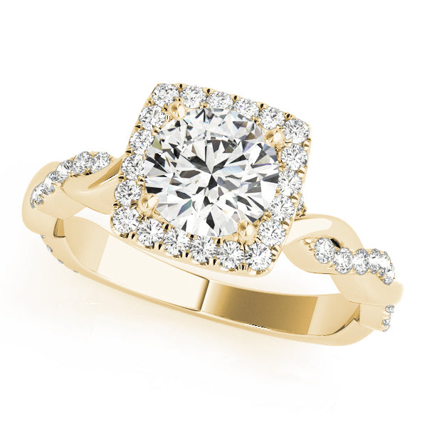 18K Yellow Gold 1.33ctw Diamond Halo Engagement Ring