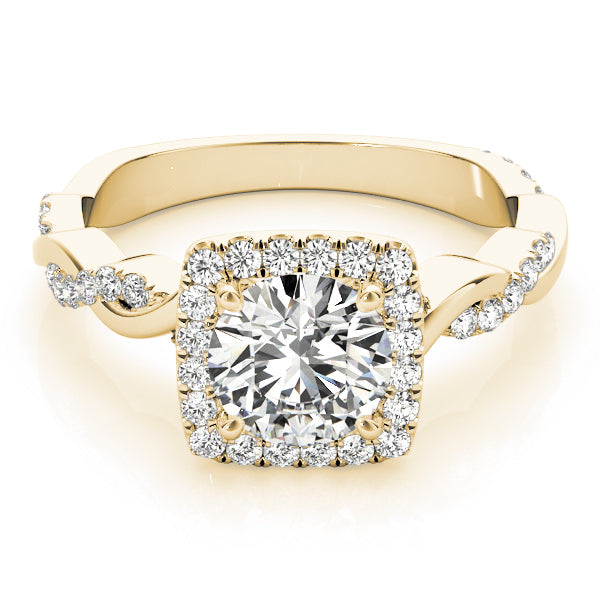 18K Yellow Gold 1.33ctw Diamond Halo Engagement Ring