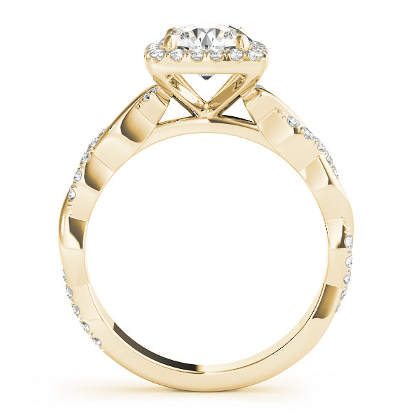 18K Yellow Gold 1.33ctw Diamond Halo Engagement Ring