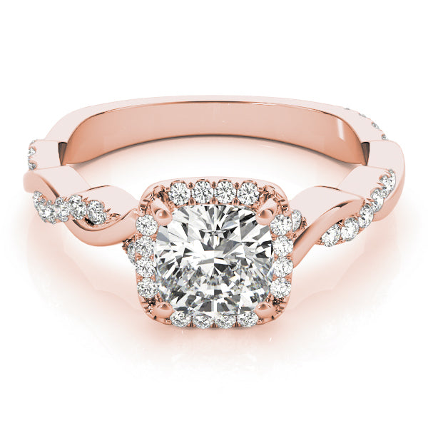 18K Rose Gold Cushion Diamond Engagement Ring 1.33ctw