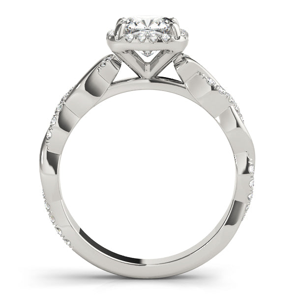 14K White Gold 1.33ctw Cushion Diamond Halo Ring