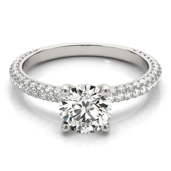 14K White Gold 1.5ctw Pave Diamond Engagement Ring