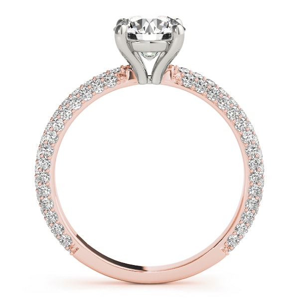 18K Rose Gold 1 1/2 ct tw Pave Diamond Engagement Ring