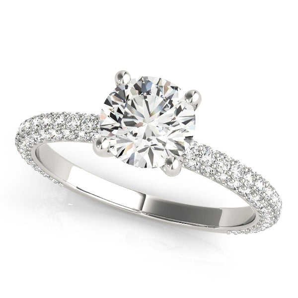 18K White Gold 1 1/2 ct tw Pave Diamond Engagement Ring