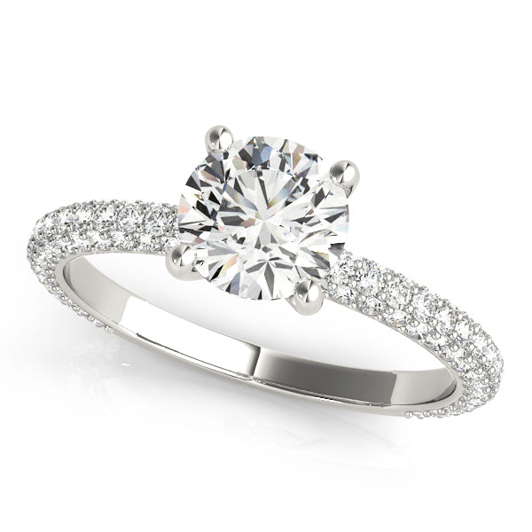 14K White Gold 1.5ctw Pave Diamond Engagement Ring