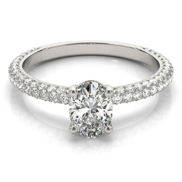 Oval Pave Diamond Engagement Ring