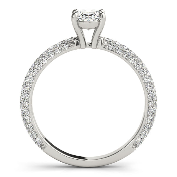 Oval Pave Diamond Engagement Ring