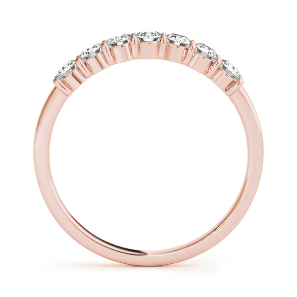 14K Rose Gold Round Diamond Wedding Ring