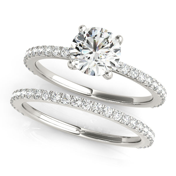 Round Pave Diamond Engagement Ring