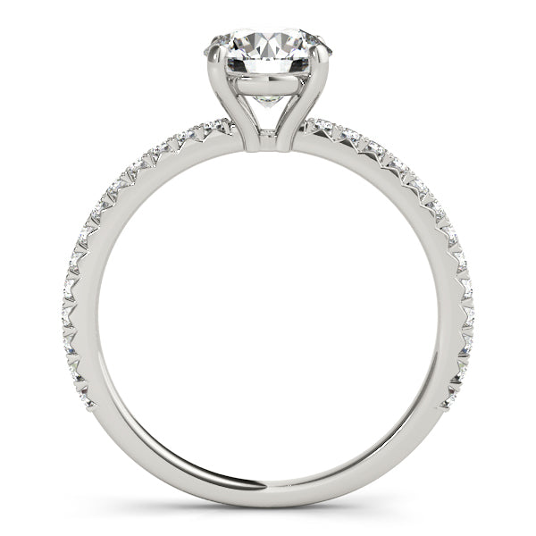 Round Pave Diamond Engagement Ring