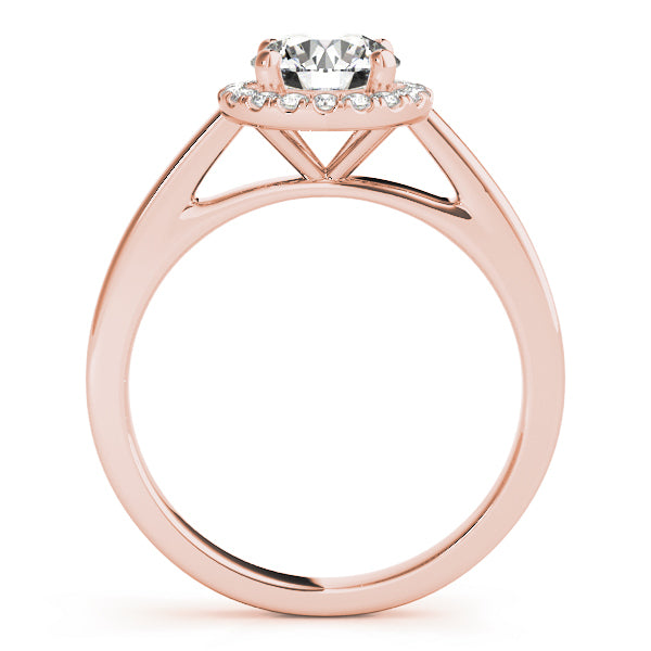 18K Rose Gold 1 CT Diamond Halo Engagement Ring