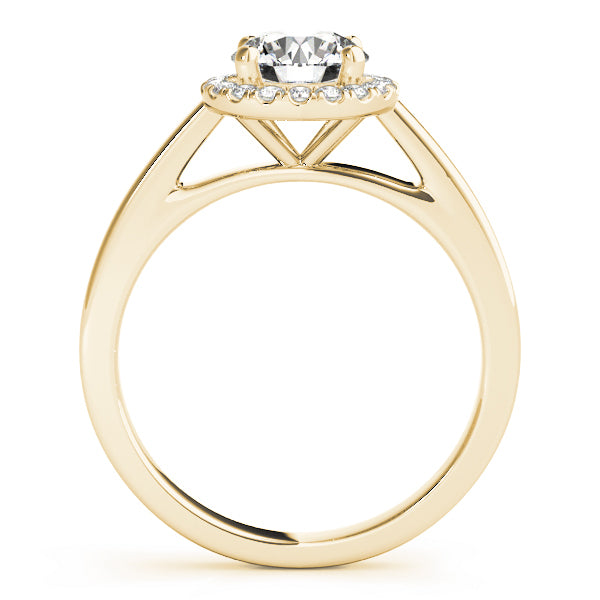 18K Yellow Gold Diamond Halo Engagement Ring 1.13ctw