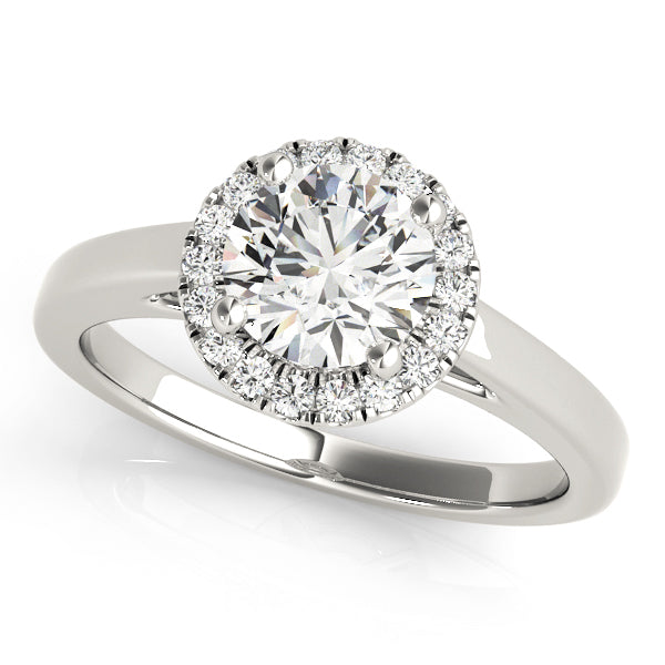18K White Gold 1 ct Diamond Halo Engagement Ring