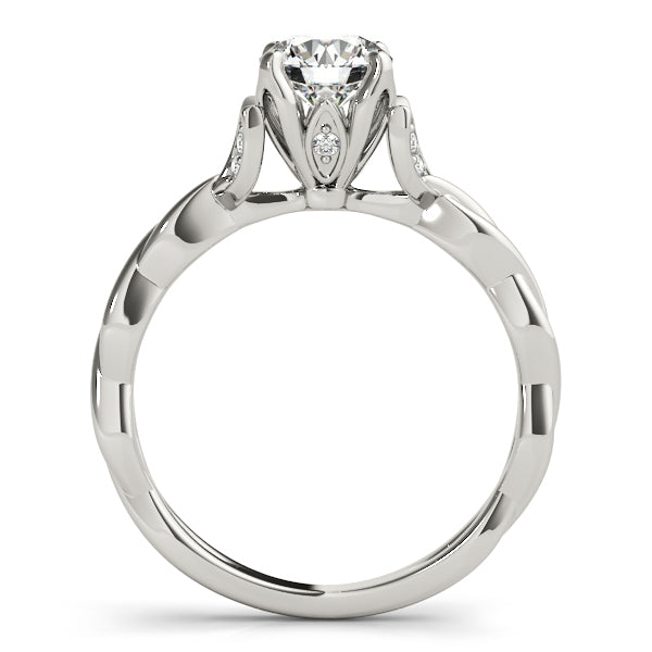 Nature-Inspired Twisted Shank Solitaire Rose Diamond Engagement Ring