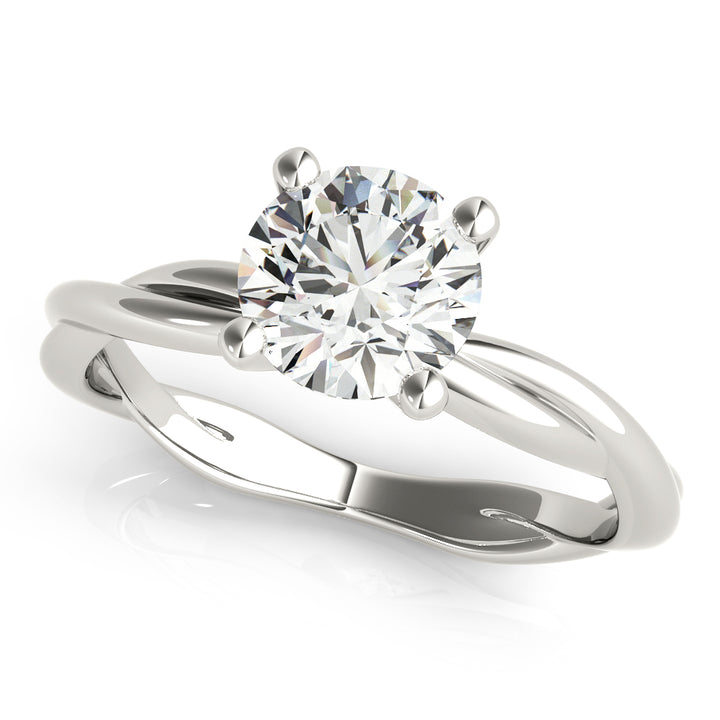 Round Diamond with Twisted Solitaire Engagement Ring