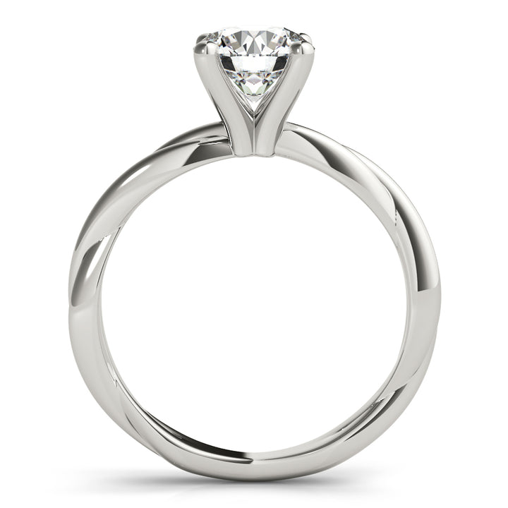 Round Diamond with Twisted Solitaire Engagement Ring