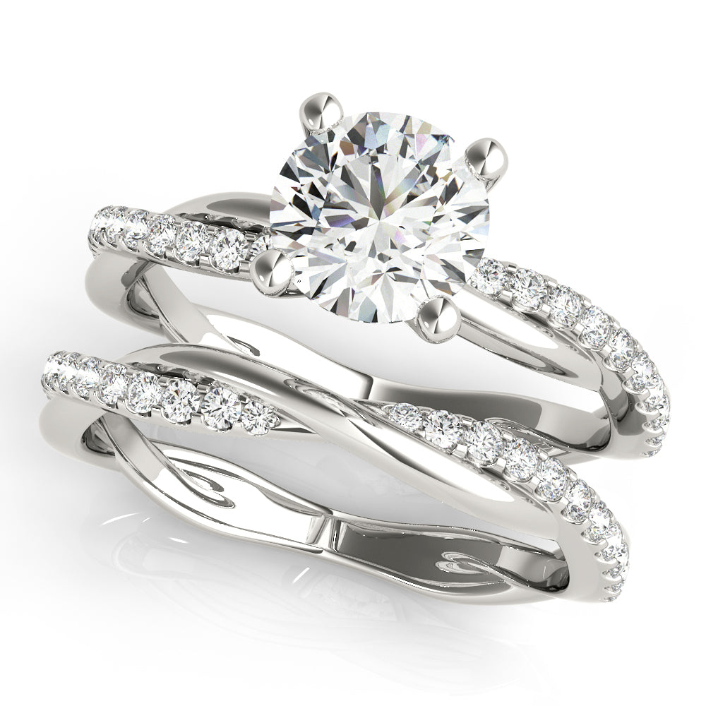 Round with Twisted Shank Diamond Engagement Ring