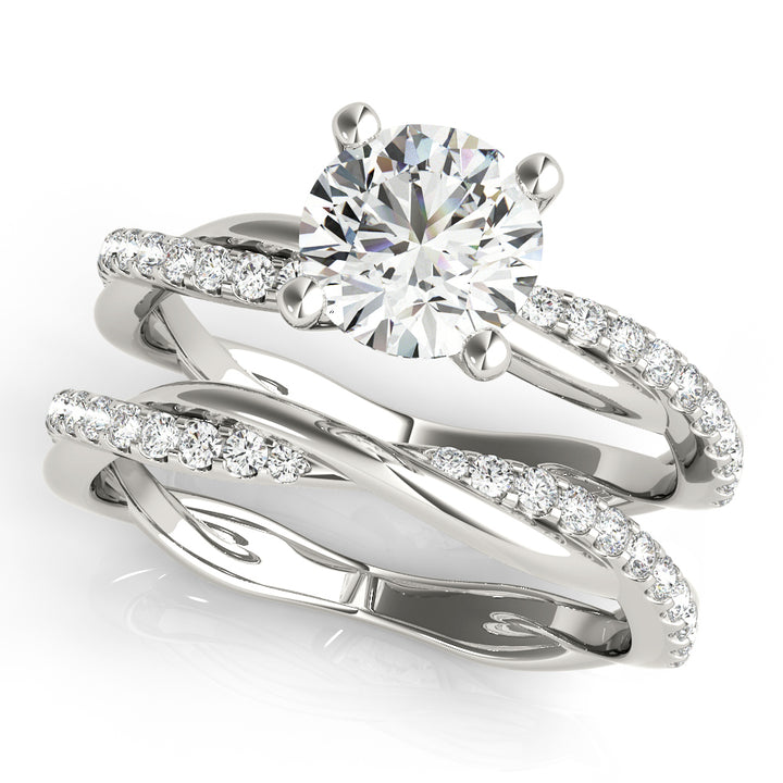 Round with Twisted Shank Diamond Engagement Ring