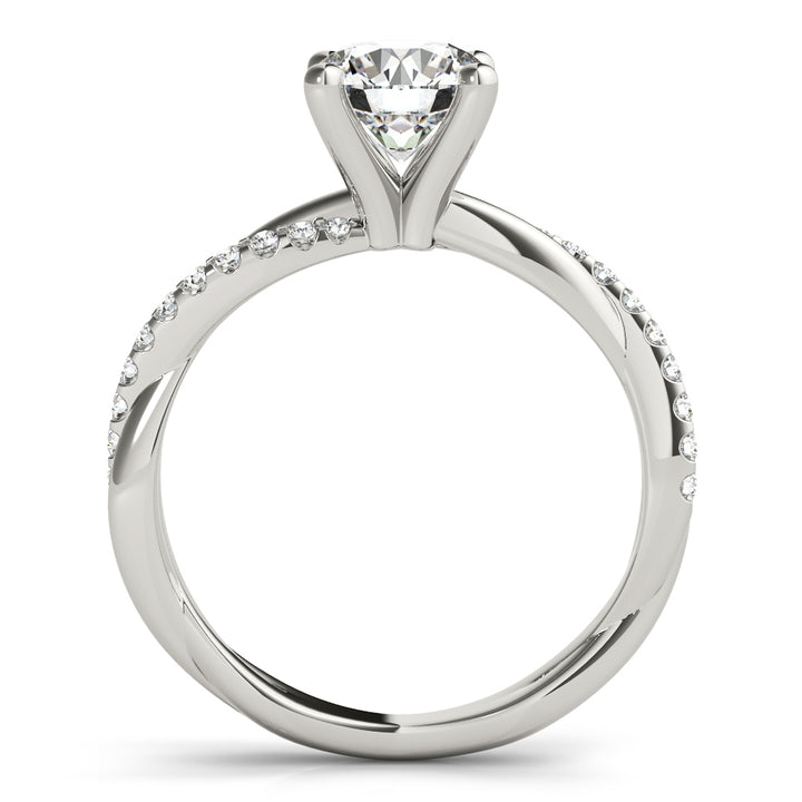 Round with Twisted Shank Diamond Engagement Ring