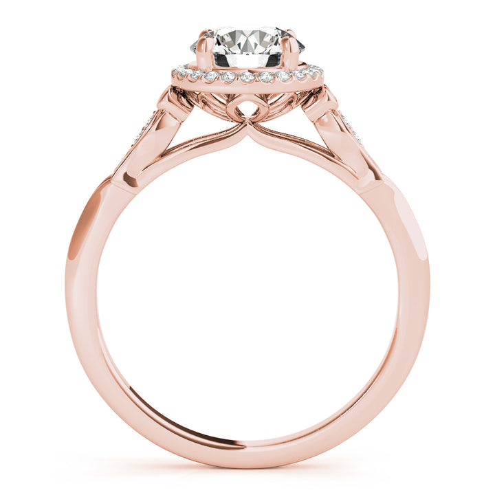 14K Rose Gold 1 CT Diamond Halo Engagement Ring